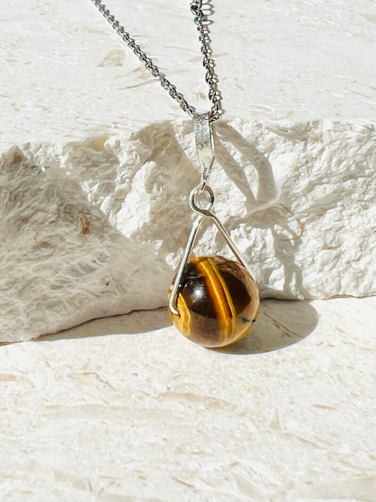 Tigers Eye sphere pendant