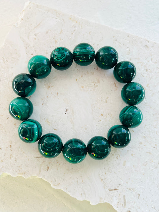 Malachite 16 mm bracelet