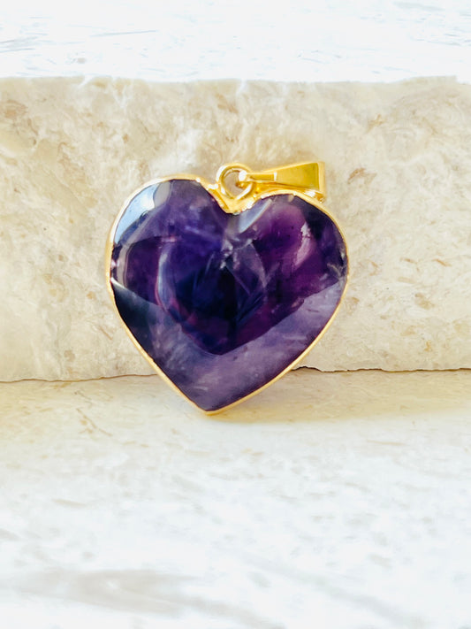 Amethyst gold plated pendant